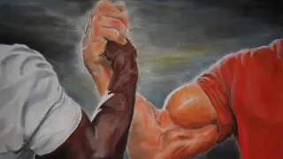 Epic Handshake meme card, epic rarity