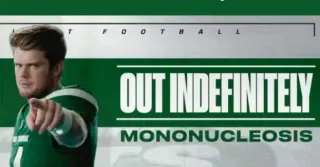 ESPN's "Sam Darnold: Out Indefinitely" Graphic meme card, common rarity