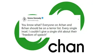 Everyone on 4chan Should Be on a Terror List meme card, common rarity