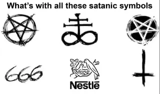 Evil Nestle meme card, common rarity