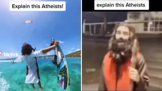 Explain This Atheists meme card, common rarity