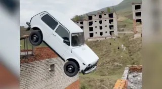 Failed Russian Roof Jump Car Crash meme card, common rarity