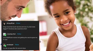 Fake, Positive Vaccine Side Effects meme card, rare rarity