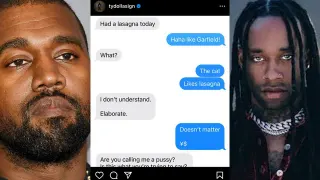 Fake Ty Dolla Sign and Kanye West Texts meme card, common rarity