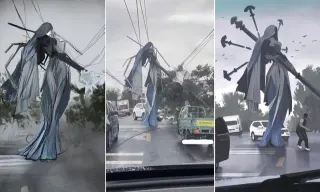 Fallen Electric Pole Art Trend meme card, common rarity