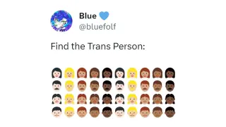 Find the Trans Person meme card, common rarity