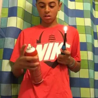 Fire Spray Challenge meme card, common rarity