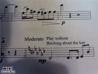 Funny Sheet Music Annotations meme card, common rarity