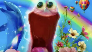 Geeked Patrick Star / Happy Patrick meme card, common rarity