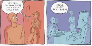 Carte meme Gender-reversed ’Polite’ Compliments Comic, rareté commune