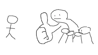 Giant Thumb Guy meme card, rare rarity