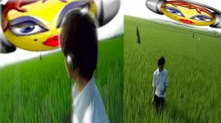 Girl Emoji With Headphones GIF meme card, common rarity