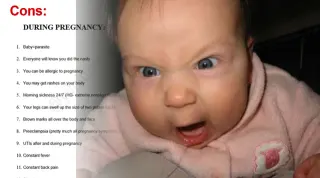 Girl With The List / Pregnancy Cons List meme card, common rarity