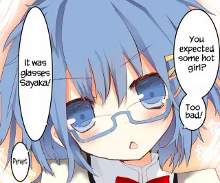 Glasses Sayaka / Too bad, it was just me! meme card, rare rarity