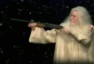 God Pointing a Gun at the Earth meme card, common rarity