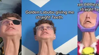 Golden Labubu Giving Me Straight Teeth meme card, common rarity