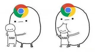 Google Chrome RAM Hog meme card, common rarity