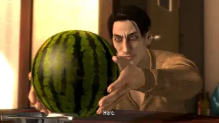 Goro Majima Gifts a Watermelon meme card, common rarity