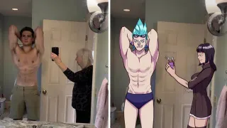 Grandma Taking Photo of Grandson meme card, common rarity
