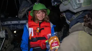Greta Thunberg Smiling At Israeli Sandwich meme card, common rarity