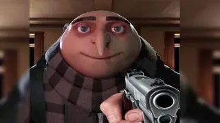 Carte meme Gru Holding Gun / Things Are About to Get GRUesome, rareté rare