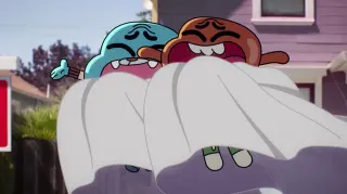Gumball and Darwin Flying meme card, common rarity