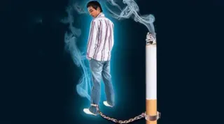 Guy Chained To Cigarette meme card, common rarity