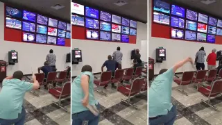 Guy Spanking Himself Watching Horse Racing meme card, common rarity