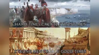 Hard Times Create Strong Men meme card, rare rarity