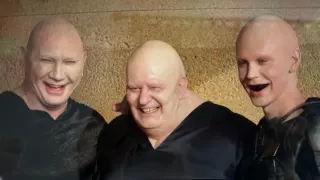 Harkonnens Laughing / Dave Bautista, Stellan Skarsgård, Austin Butler Behind-the-Scenes 'Dune 2' Photo meme card, common rarity