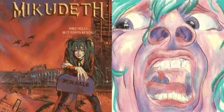 Hatsune Miku Album Cover Parodies meme card, common rarity