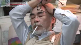 Hayao Miyazaki Looking Stressed meme card, common rarity