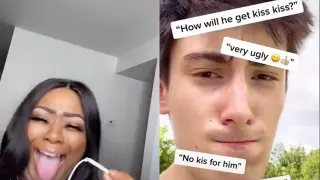 He Has No Lips! How Will He Get A Kiss Kiss? meme card, common rarity