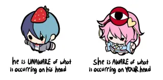 He Is Unaware of What Is Occurring on His Head meme card, common rarity
