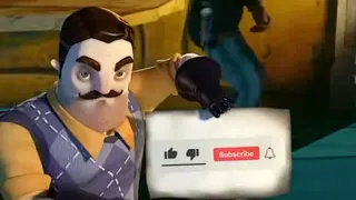 Hello Neighbor Subscribe Button meme card, common rarity