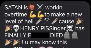 Henry Kissinger Copypasta meme card, common rarity