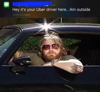 Hey It's Your Uber Driver meme card, rare rarity