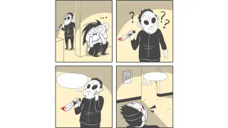 Hiding From a Serial Killer meme card, common rarity