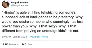 "'Himbo' Is Ableist" Tweet meme card, common rarity