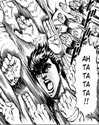 Hokuto Hyakuretsu-ken / "AH TATATATATATA" meme card, rare rarity