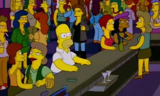 Carte meme Homer Simpson in a Lesbian Bar, rareté rare