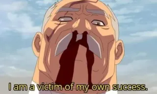 I Am A Victim Of My Own Success meme card, common rarity