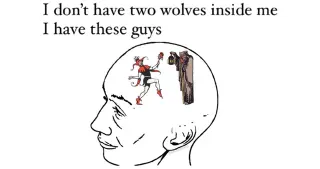Carte meme I Don’t Have Two Wolves Inside Me I Have These Guys, rareté commune