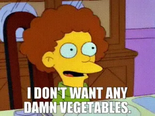 Carte meme I Don’t Want Any Damn Vegetables, rareté commune