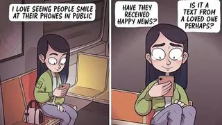 I Love Seeing People Smile at Their Phones in Public meme card, common rarity