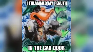 I Thlammed My Penith in the Car Door meme card, rare rarity