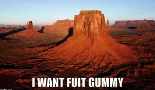 I Want Fuit Gummy meme card, rare rarity