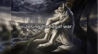 IDGAF War meme card, common rarity