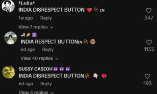 Carte meme India Disrespect Button, rareté commune