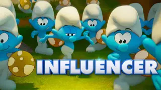 Influencer Smurf meme card, common rarity